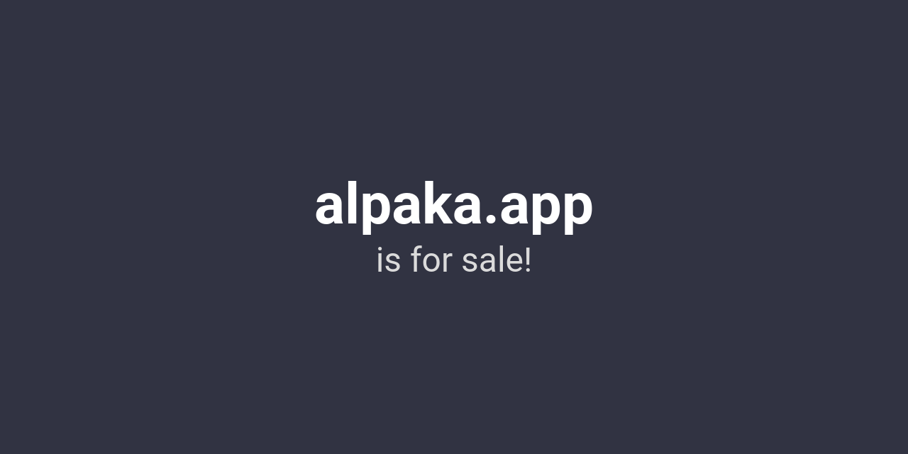 alpaka.app is for sale