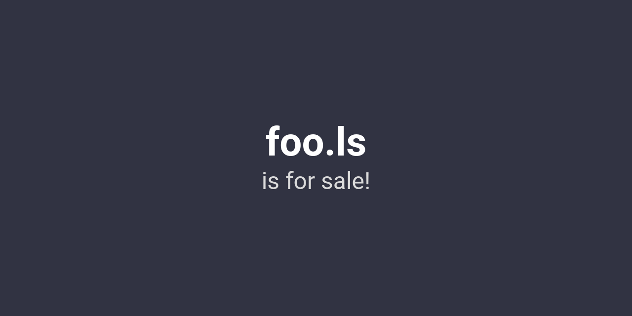 foo.ls is for sale!